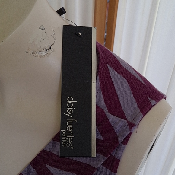 Daisy Fuentes striped faux wrap tank , PL - Picture 3 of 4